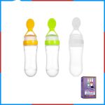 Pack of 3 Baby Silicone Squeeze Spoon Feeder with Fruit Pacifier and Knee Pads - Image 4