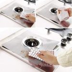 4 Pieces Non-Stick Gas Range Protectors Reusable Aluminum Foil Gas Stove Burner Cover Protector Liner Clean Mat Pad (Silver) - Image 5