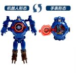 Marvel Iron Man Spiderman Cartoons Children's Watch Deformation Robot 3d LED Luminous Watch Children's Model Toy Watch - Image 3