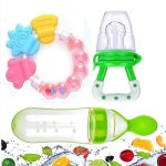 Tawakkal Mart Pack of 3 Silicone Baby Food Dispensing Spoon Bottle 90ML, Fruit Pacifer Fruit Nibbler, Silicone Teething Toys Teether Rattel