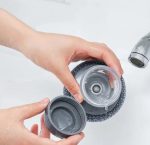 Cleaning sponges for kitchen // kitchen tool // Kitchen Soap Dispensing Liquid Palm Brush For Dishes Cleaning soap dispensing Palm brush( jhoona ) brtan dhona wali tar - Image 6