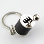 Auto Part Model Gear Box Shifter Keychain, Mini Car Gear Shift Stick Knob Gearbox Metal Key Chain Key Ring for Men(Multi)