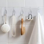 Self Adhesive Wall Mounted 6 Strong Hook - Traceless Door Coat-Hat Robe - Clothes Hanger - Key Holder - Home Décor Hooks 35 X 6.5cm (PVC) (6 Hook