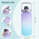 2L Water Bottle Motivational Water Bottle with Time & Capacity Marker BPA-Free Sports Water Cup Fitness Gym Running Exercise - Image 2