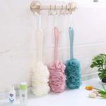 Decor Rack Bath Sponge with Handle, Shower Loofah Brush, Back Cleaning Scrubber, 8” Long Curved Handle, Exfoliate, Rejuvenate Skin, Body Bathing Sponge with Long Mesh Pouf - Image 6