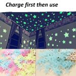 Pack of 100 - 3D Stars Glow In The Dark Wall Stickers Luminous Fluorescent Wall Stickers For Kids Baby Room Bedroom Ceiling Home Decor - Image 2