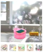 2 in 1 Double Layer Liquid Soap Dispenser and Dish Washing Scrubber Sponge Holder 1000ml - Image 5