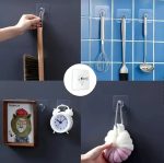 Pack 1 2 5 10 20 Pcs Self Adhesive Screw Hook Stickers Heavy Duty Drill and Nail Free Sticky Suction Cup Wall Hanging Hooks Transparent Punch Free No Scratch Strong Ceiling Hanger Hook Sticker self adhesive hook - Image 2