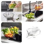 Multi-Functional Drain Basket Fruit Basket Vegetable Washing Basket Kitchen Sink Drain Basket Kitchen Basket Drainage Basket Funnel Kitchen Link Strainer Sink - Image 6
