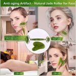 (Original Stone) Jade Roller and Gua Sha Set, Beyond Jade Face Roller - Face Massager, Facial Roller for Skin, Eyes, Neck - Noiseless Design - Jade Roller & Guasha Reduce Puffiness and Improve Wrinkles - Guasha Stone Self Care Gift for Man Women - Image 3