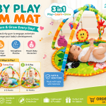 Baby Play Mat with Hanging Rattles For kids / Indoor Games Baby / Baby Play gym Mat
