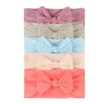 5Pcs/lot Cable Knit Baby Girl Headbans Bow Soft Nylon Headband for Newborn Girls Elastic Hair Bands Turban Baby Hair Accessories - Image 5