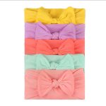 5Pcs/lot Cable Knit Baby Girl Headbans Bow Soft Nylon Headband for Newborn Girls Elastic Hair Bands Turban Baby Hair Accessories - Image 5