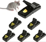 Heavy Duty Mouse Trap Mice Catcher High Quality Plastic Reusable Convenient Effective Black Stainless-Steel Springs Rat Killer For Households Eliminates Faster Than Other Indoor and Outdoor - Image 2