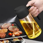 Dazzio.pk - 470ml Kitchen Glass Oil Sprayer Bottle - 2in1 Olive Oil Dispenser - Oil Jar Cruet - Anti-leakage Spray - Kitchen Baking, Roasting, Cooking Tool Salad and BBQ