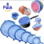 6Pcs Reusable Silicone Stretch Seal Lid Preservation Vacuum Food Storage Bowl Cover Airtight Lids Cover Universal Stretch Lids Silicone Lid Covers Silicone Lids - Image 2