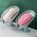 Newstyle Leaf Shape Soap Box Drain Soap Holder Box Bathroom Shower Soap Holder Dish Storage Plate Tray Bathroom Supplies Bathroom Gadge - Image 2