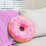 Imported Quality 3D Cute Donuts Pillow Chocolate Donuts Plush Macaron Food Cushion Nice Bottom Cushion Nap Pillow Doughnut Back Cushion Pillow Saddle Car Set Plush Toys Kids Gift Home Textiles Decorations - Image 3