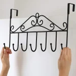 Big Size Over Door Metal Hanger Stand With 7 Hooks Kitchen Accessories Bedroom And Bathroom, Hanging Clothes Organizer Stand Rack , coated hangers , Hanging Storage Rack for Hat, Coats, Purses, Scarves, Clothes, Jackets, Belt, Bedroom, Bathroom, Clos - Image 4