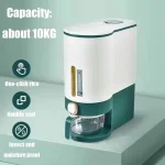 st/10 Kg Rice Dispenser, Large Sealed Grain Container Storage/10KG Rice Dispenser, Large Sealed Grain Container Storage with Lid Measuring Cylinder Moisture Proof Household Cereal Dispenser Bucket for Kitchen Soybean Corn - Image 2