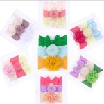 5pcs/set Girls Flower Bow Headband Elastic Flower Princess Hairband Infant Toddlers Hair Accessories