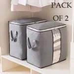 Portable Bamboo Clothes Blanket Large Folding Bag Storage Box Organiser - Image 3