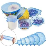 6Pcs Reusable Silicone Stretch Seal Lid Preservation Vacuum Food Storage Bowl Cover Airtight Lids Cover Universal Stretch Lids Silicone Lid Covers Silicone Lids - Image 3