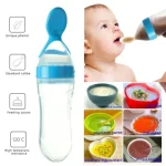 Tawakkal Mart Pack of 3 Silicone Baby Food Dispensing Spoon Bottle 90ML, Fruit Pacifer Fruit Nibbler, Silicone Teething Toys Teether Rattel - Image 2