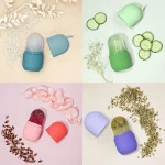 Silicone Cube Tray Shape Face Facial Ice Roller Massage Face Massage Roller Frozen Facial Reusable Ice Face Roller Skincare Tool