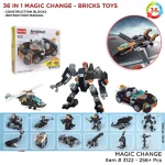 Decool Architect 36 in 1 Magic 36 Change Building Blocks For Kids Technique Jisi Bricks Block & Engineering Toy Creative Truck Lego_ Toys 256+ Pcs DIY Brick Robot Jet Ship Model Play Build Skill Set Gift For Teenager Boys Code: 3122 - Image 4