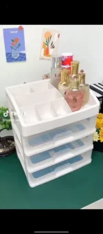 Makeup Organizer Cosmetic Case Makeup Organizer Jewellery Box Women Beauty Skin Care Cosmetic Organizers 3 layers Drawer Home Storage Box Durable Cosmetic Display Cases - Image 3
