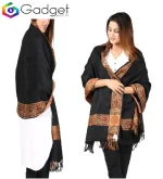 Shawl Winter Shawl Chader Dupattas, Stoles & Shawls (Black) - Image 2