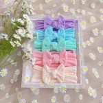 5Pcs/lot Cable Knit Baby Girl Headbans Bow Soft Nylon Headband for Newborn Girls Elastic Hair Bands Turban Baby Hair Accessories