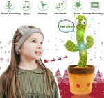 Dancing Cactus Talking Toy Kids Children Plush Electronic Toys Baby Singing Wriggle Voice Recording Repeats What You Say LED Lights Toddler Educational Funny Gift - Image 4