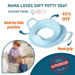 Potty Training Seat For Boys and Girls With Handles Fits Round & Oval Toilets With Splash Guard Portable Folding Large Unbreakable Plastic