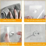 Pack 1 2 5 10 20 Pcs Self Adhesive Screw Hook Stickers Heavy Duty Drill and Nail Free Sticky Suction Cup Wall Hanging Hooks Transparent Punch Free No Scratch Strong Ceiling Hanger Hook Sticker self adhesive hook - Image 2