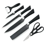 6 Pcs Stainless Steel Kitchen Knife Set Chef Knives Slicing Knife Set Meat Cleaver Fruit Knife Peeler Scissors - Image 3