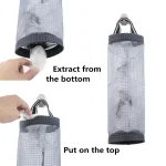 Pack of 3 Plastic Bag Holder Dispensers Folding Mesh Garbage Bags Hanging Storage Bag Trash bags Holder Organizer Recycling Grocery by baby delights - Image 2