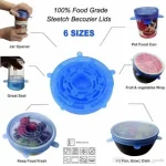 6Pcs Reusable Silicone Stretch Seal Lid Preservation Vacuum Food Storage Bowl Cover Airtight Lids Cover Universal Stretch Lids Silicone Lid Covers Silicone Lids - Image 5