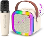 K12 MIC Wembley Karaoke Machine for Kids Adults, Mini Portable Blue-Tooth Karaoke Speaker with Wireless Microphone and Dynamic Lights Birthday Gift Home KTV Outdoor Travel - Image 2