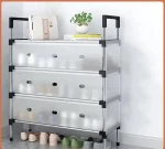 Multi 4 Layer/ 5 Layer Lace Dustproof Storage Shoe Rack Household Multi-functional Space Saving Shoe Cabinet Doorway Small Shoe Cabinet - Image 2