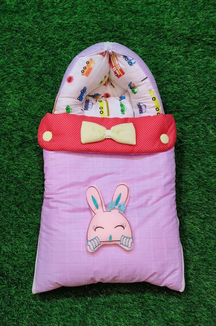 imgi_51_0d8608330f3e994c4380fa79ccb37111 High Quality Fancy Baby Cute Cartoon Character Hooded Carry Nest - Hood Carry Nest Hoodie Sleeping Bag - Crib 0-1 Year Infant Portable Baby Cots Infant - baby bistar gaddi - Fully Cover Bed Accessories for Baby Bistar Infant Newborn Gift - Image 1