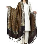 Shawl For Women Winters Kashmiri Heera Stole For Girls | 4 Side Jacquard Full Size Shawl and Muffler Mominas