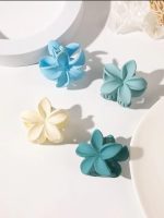 Tawakkal Mart 4 Pcs Small Mixed Colors Hair Claw Clips for Women and Girls, Matte Claw Flower Shaped for Thin Hair. By Tawakkal Mart
