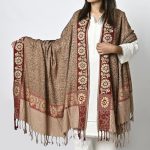 Shawl For Women Winters Kashmiri Heera Stole For Girls | 4 Side Jacquard Full Size Shawl and Muffler Mominas