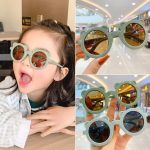 Fashion Round Children Sunglasses Classic Cute Bear Cartoon Sunglasses Girls Boys Kids Sun Glasses UV400 Protection Eyewear Baby Shade Glasses