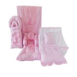New Born Bedding Set - 9Pc Pink
