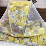 High Quality White Super Soft Baby Bed With 1 Pillow Mosquito Net In Multi-Color Double Lastic - Durable Baby Small Bed With Mosquito Net In New Design baby bistar gaddi - baby bed accessories for baby, bistar infant newborn dipper bag baby gaddi