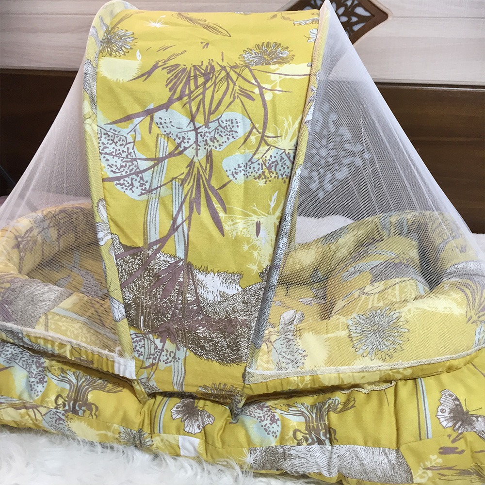 imgi_51_521483763a86a5436dd7f8b2e801749c High Quality White Super Soft Baby Bed With 1 Pillow Mosquito Net In Multi-Color Double Lastic - Durable Baby Small Bed With Mosquito Net In New Design baby bistar gaddi - baby bed accessories for baby, bistar infant newborn dipper bag baby gaddi - Image 1