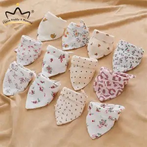 imgi_51_67230cfd2486ac65aac7900d98e12504 GP New Triangle Baby Bibs Baby Stuff Flower Heart Print Baby Boy Girl Feeding Babador Burp Saliva Towel Cloth Bib - Image 1